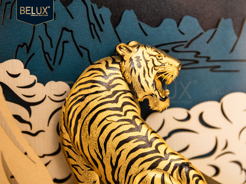 Tranh Hổ dát vàng 24k 25x20cm